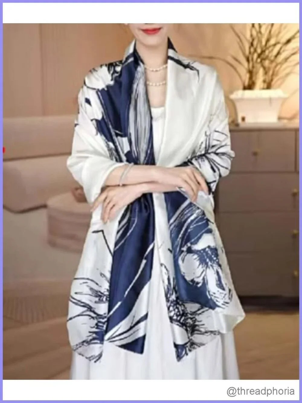 Xyueanlo Women's Lightweight Polyester Floral Print Scarf Shawl Wrap